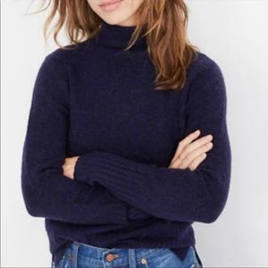 Madewell Alpaca Blend Turtleneck Sweater Navy Sz S